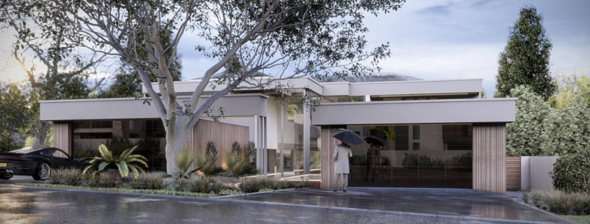 3D visual render for a homeowner to show the street appeal of the architectural design