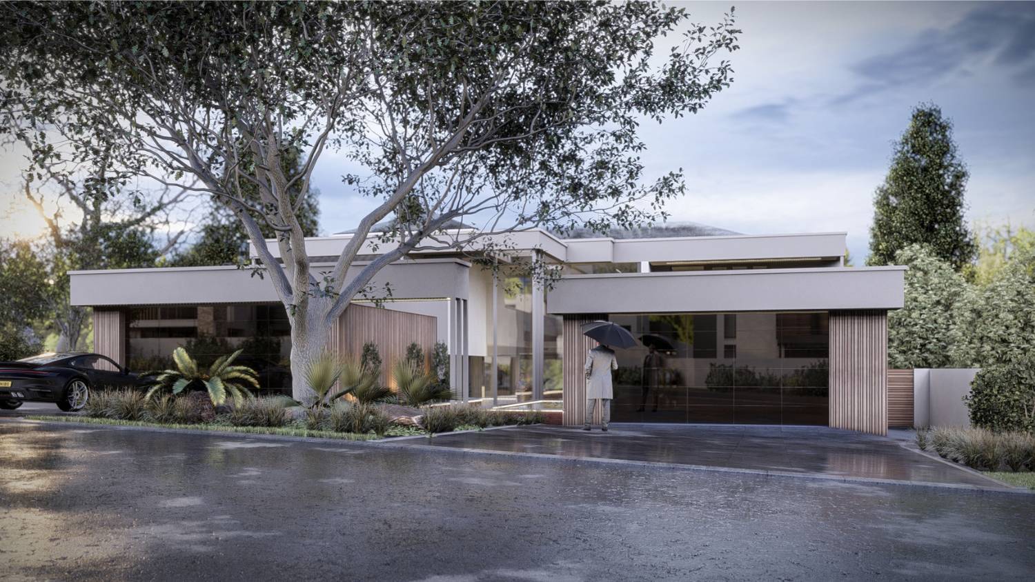 3D visual render for a homeowner to show the street appeal of the architectural design